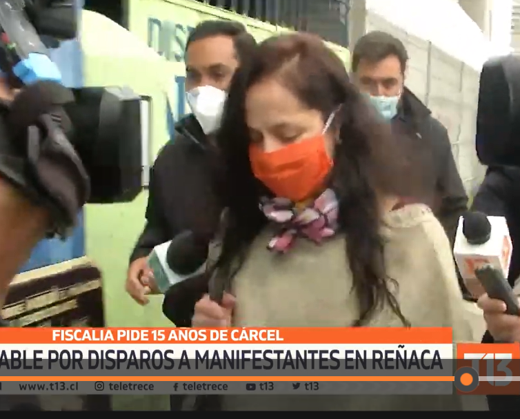 Pamela Sepúlveda Mendoza (esposa de John Cobin) después del juicio octubre 2020